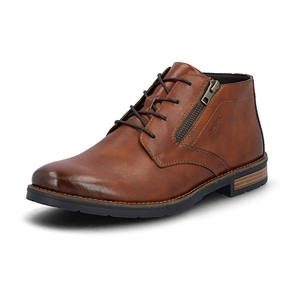 Rieker Men's Classic Leather Lace Up Boot 14609-24 BROWN