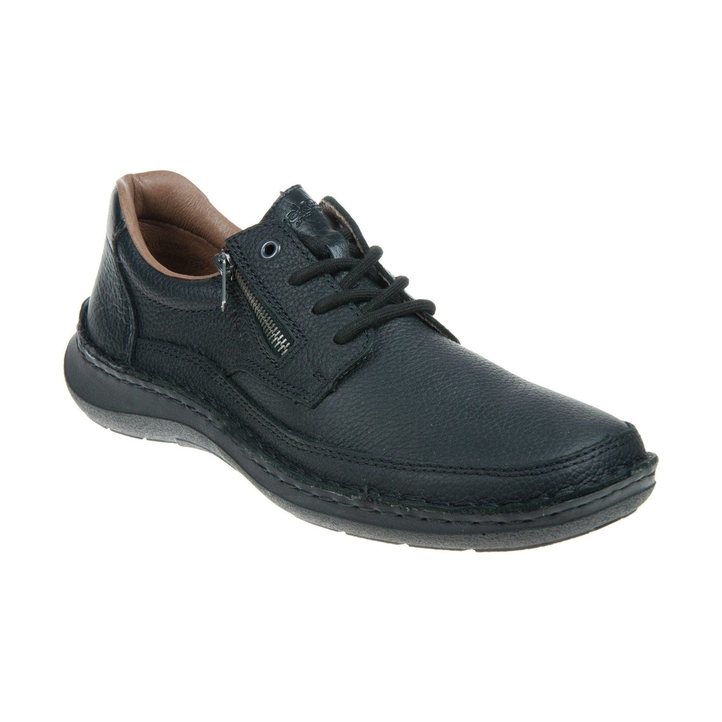 Rieker Mens Black Leather Lace Up shoe with zip 03002-00