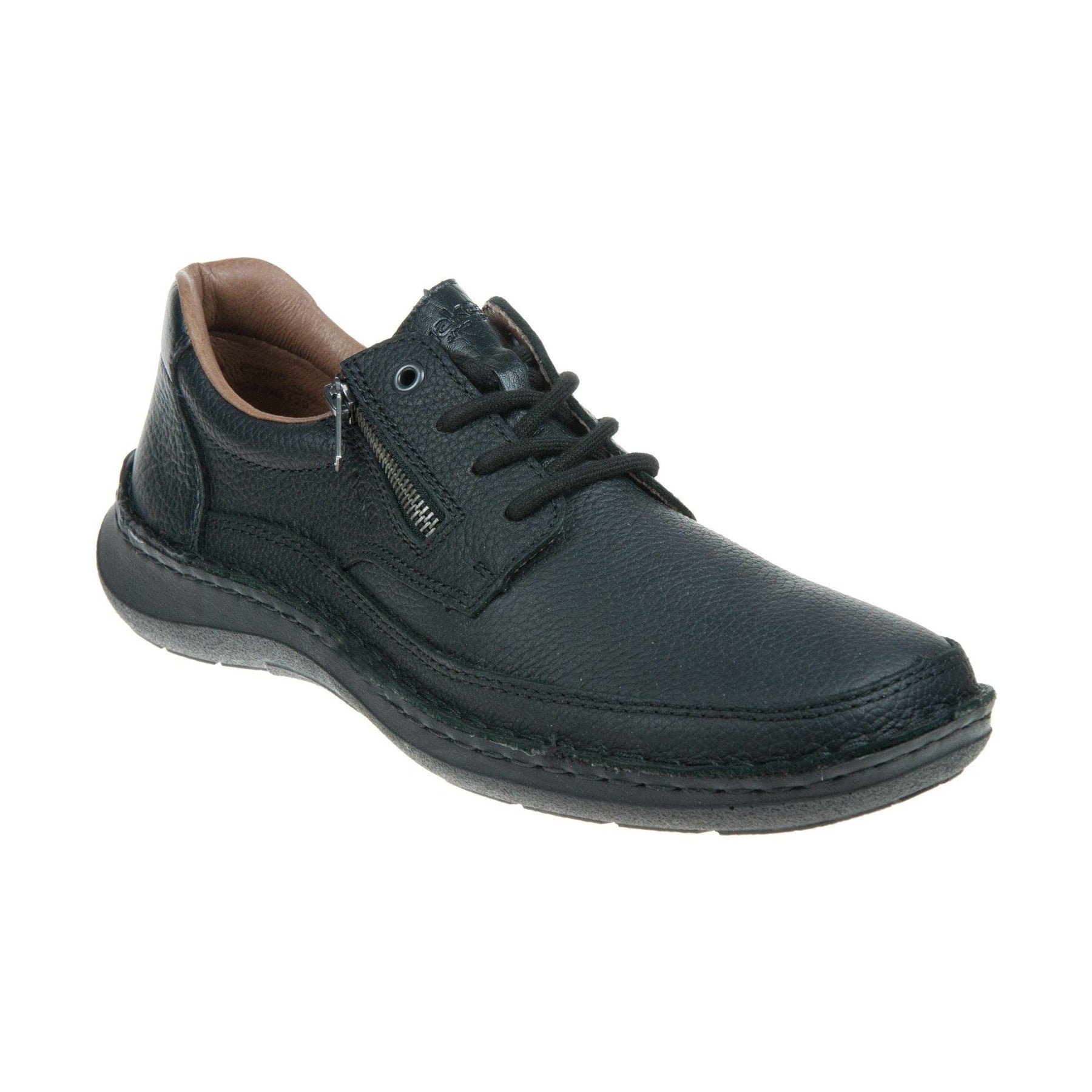 Rieker Mens Black Leather Lace Up shoe with zip 03002-00