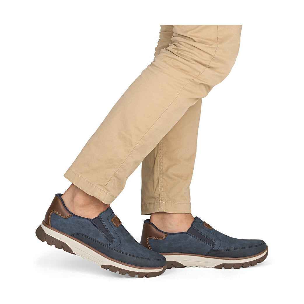 Rieker Mens Slip On Casual Shoe B9350-15 BLUE
