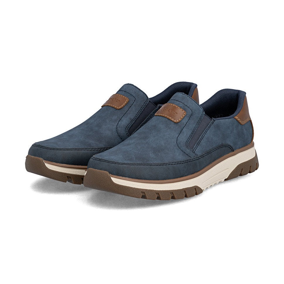 Rieker Mens Slip On Casual Shoe B9350-15 BLUE