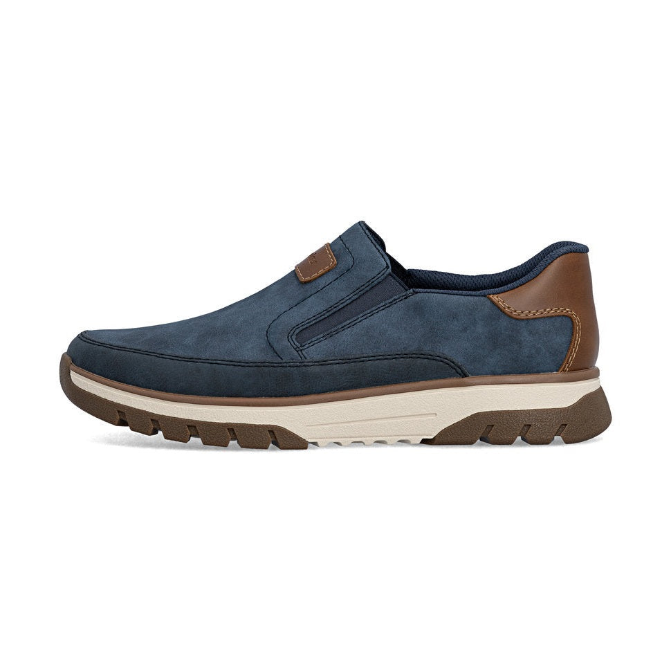 Rieker Mens Slip On Casual Shoe B9350-15 BLUE