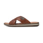 Rieker Mens Slip On Leather Mule Sandal BROWN 21082-24