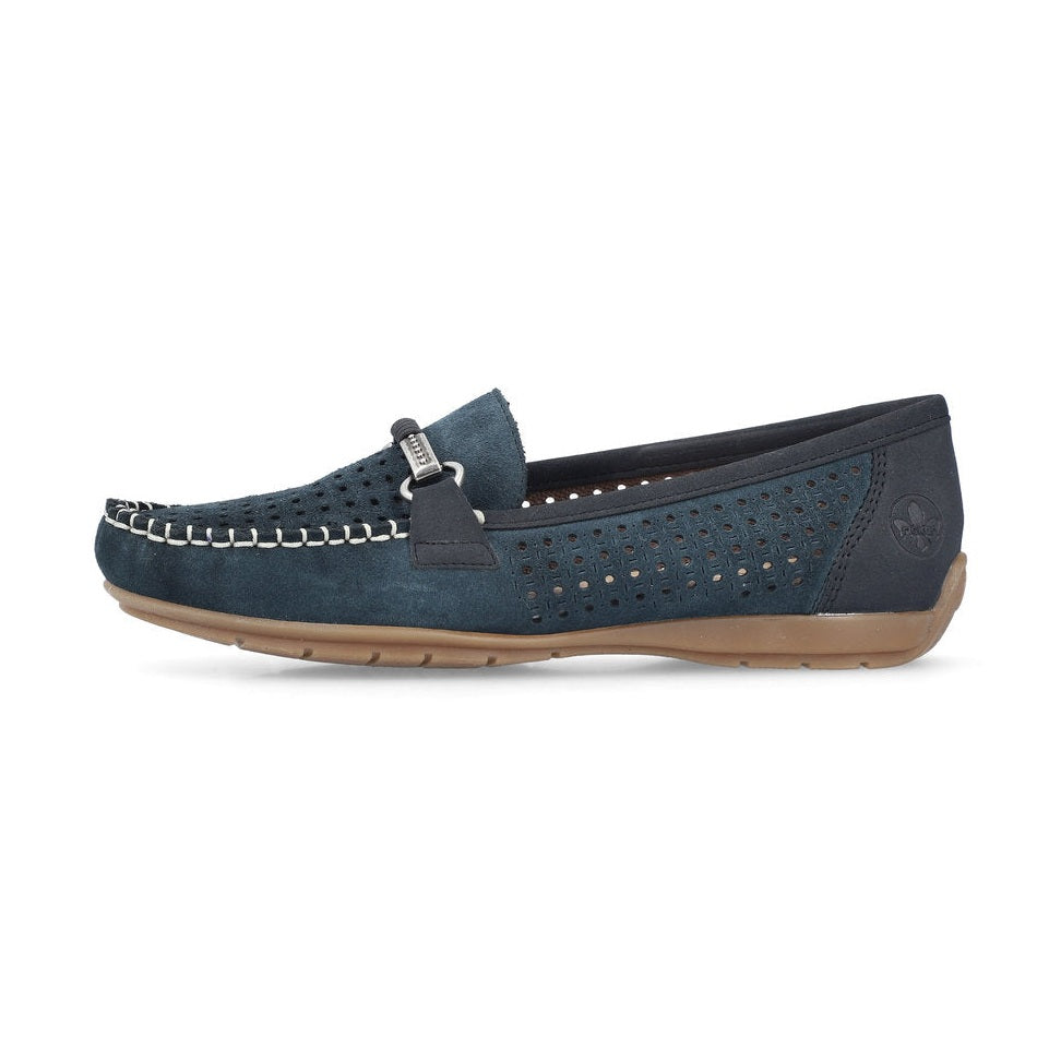 Rieker Moccasin Loafer Shoe 40253-14 Slip on in Navy