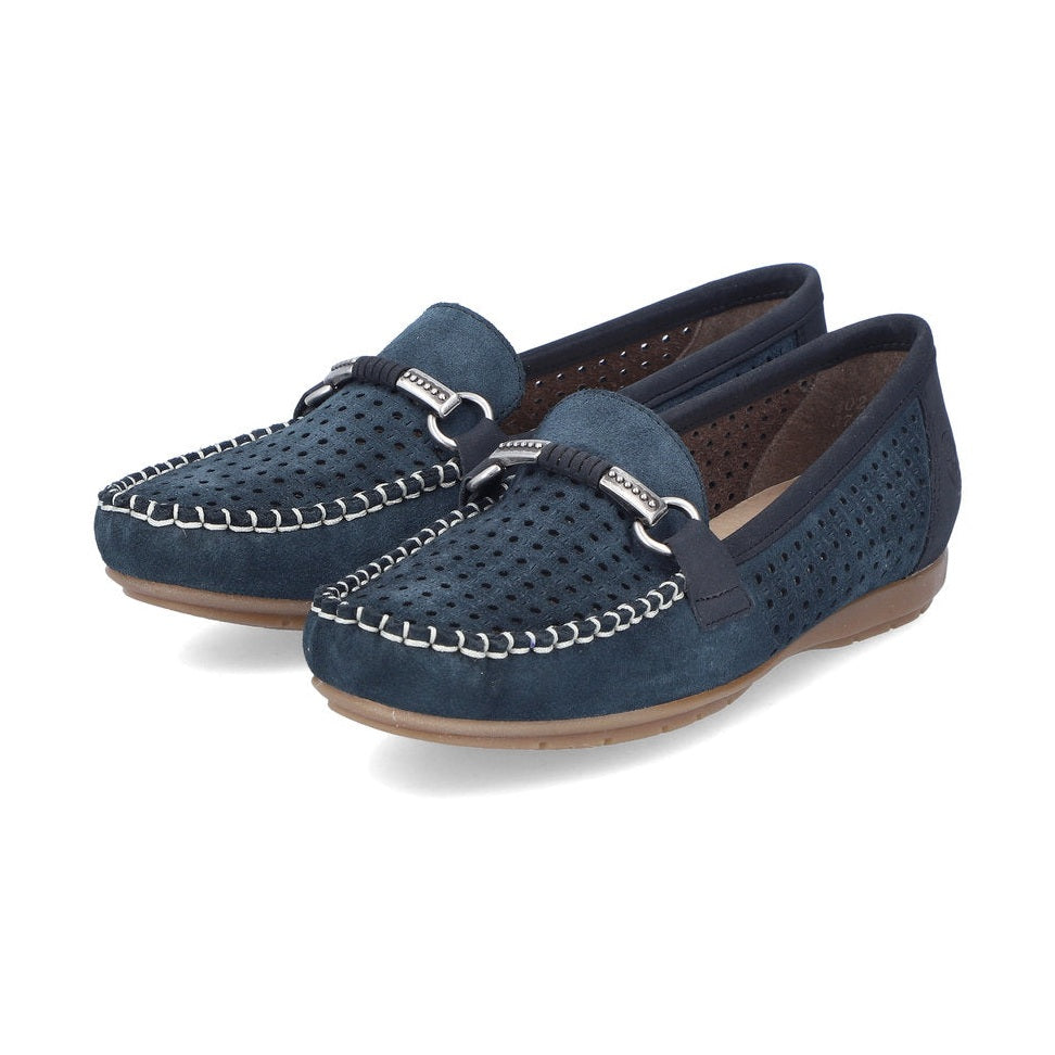 Rieker Moccasin Loafer Shoe 40253-14 Slip on in Navy