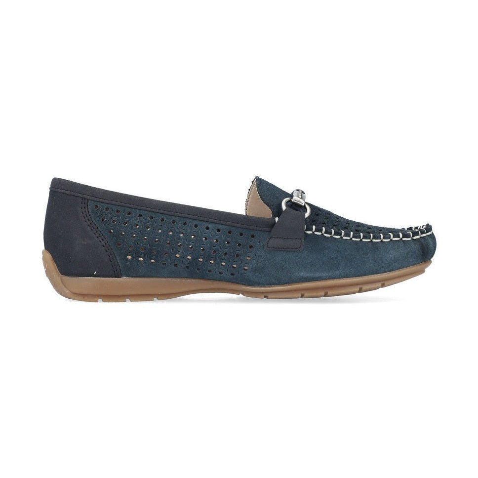 Rieker Moccasin Loafer Shoe 40253-14 Slip on in Navy