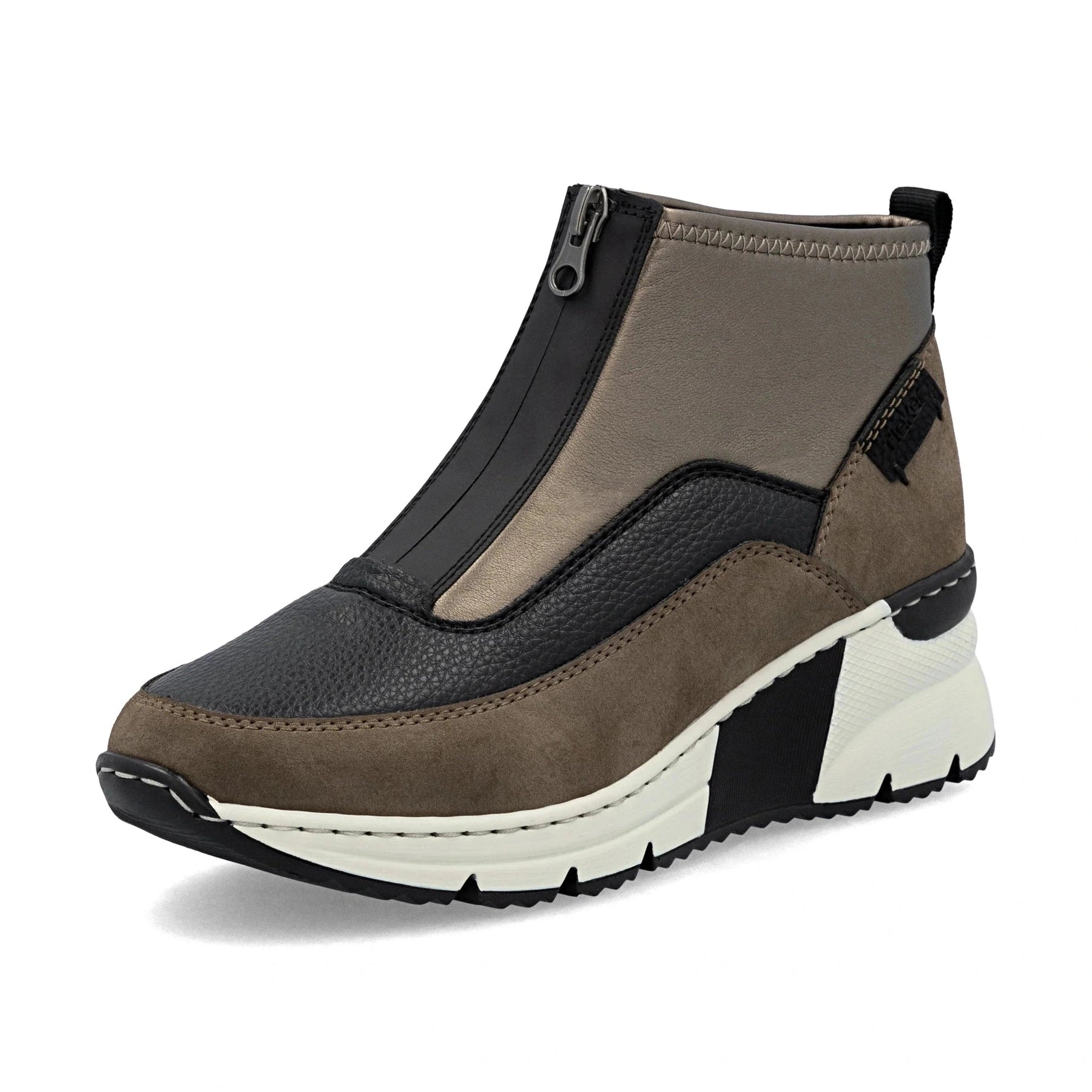 Rieker N6352 BROWN Wedge Zip Trainer Style Ankle Boot N6352-25