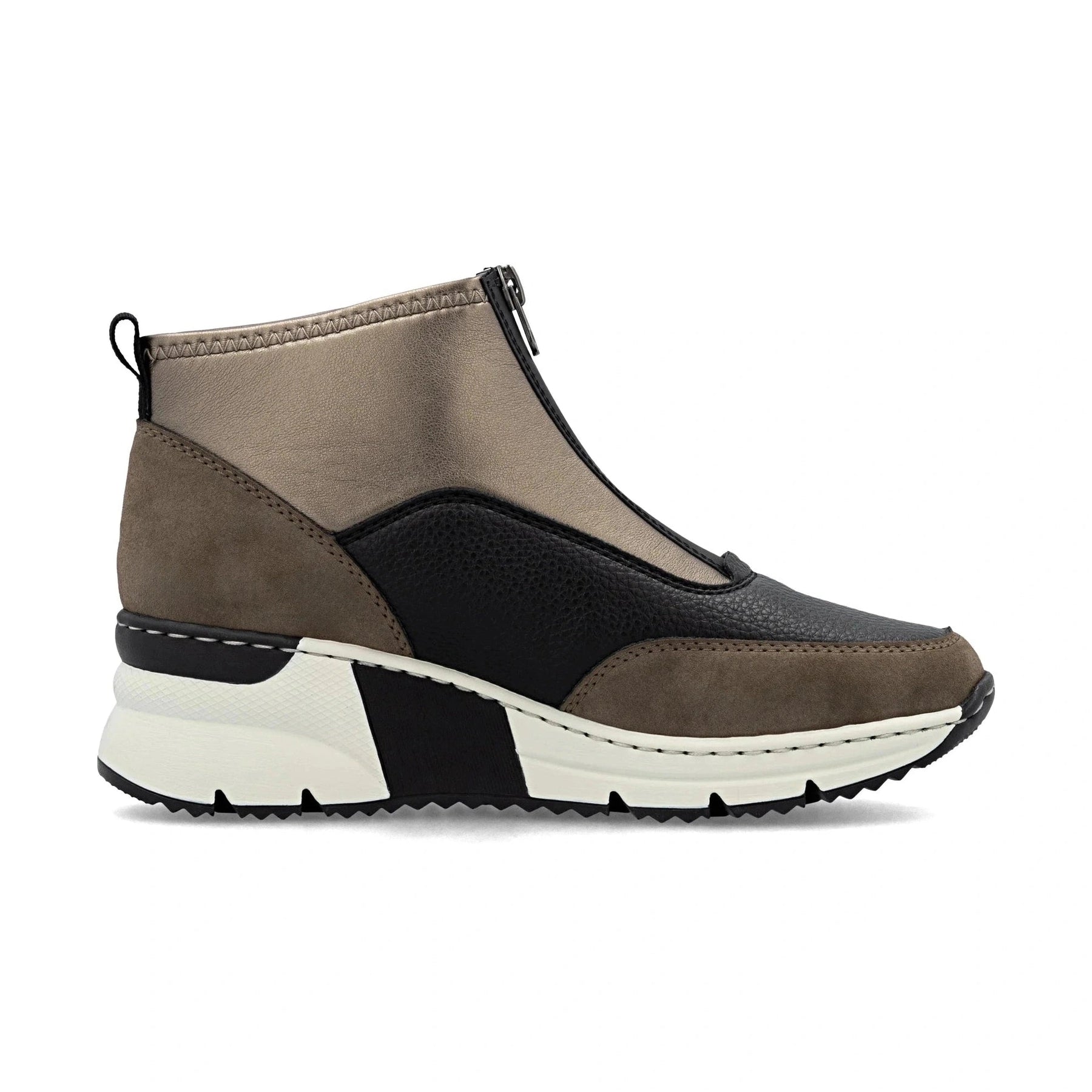 Rieker N6352 BROWN Wedge Zip Trainer Style Ankle Boot N6352-25