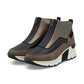 Rieker N6352 BROWN Wedge Zip Trainer Style Ankle Boot N6352-25