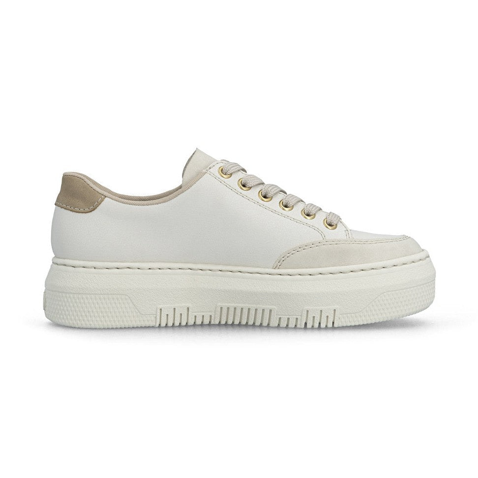 Rieker Platform Trainer With Lace And Zip M1912-80 CREAM M1912-80