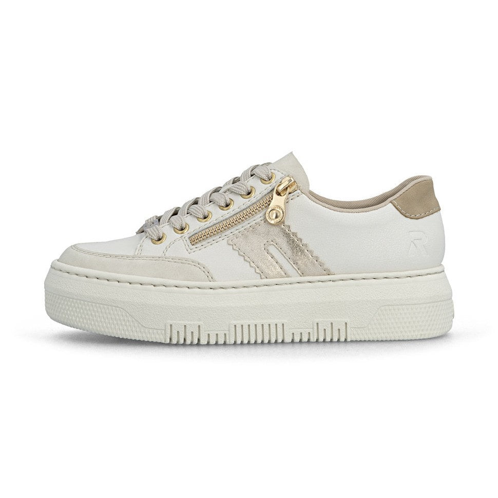 Rieker Platform Trainer With Lace And Zip M1912-80 CREAM M1912-80