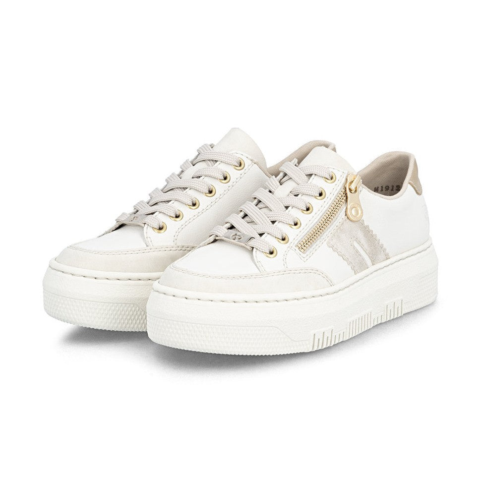 Rieker Platform Trainer With Lace And Zip M1912-80 CREAM M1912-80