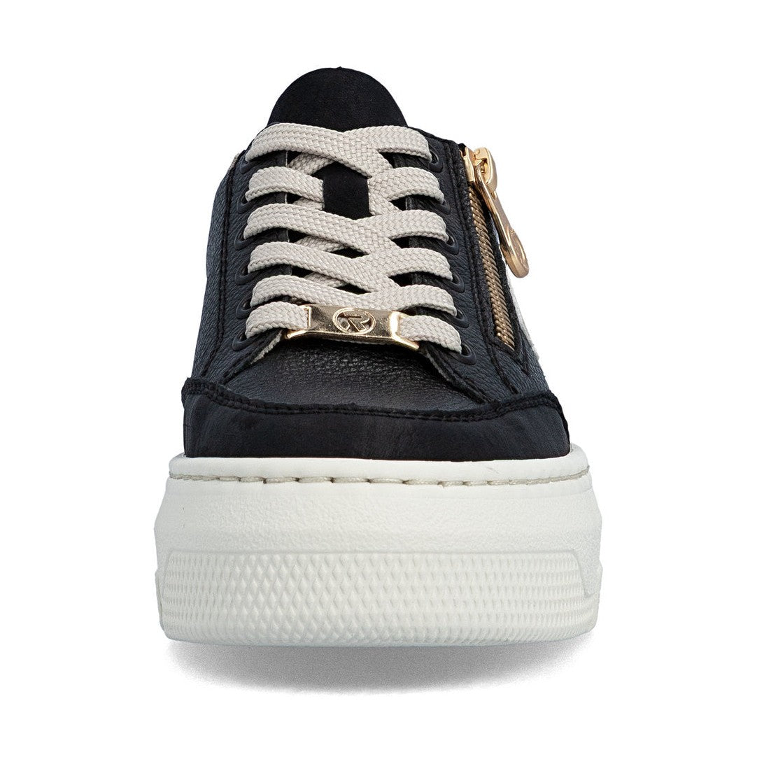Rieker Platform Trainer With Lace And Zip M1912-00 BLACK
