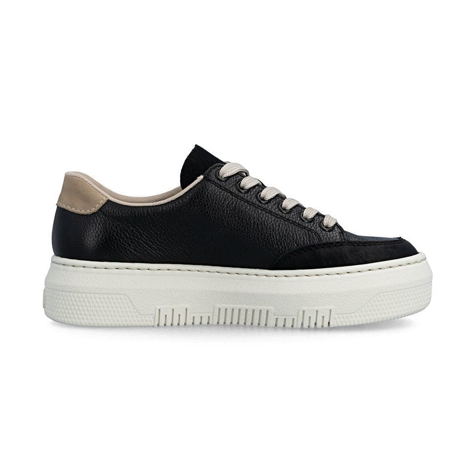 Rieker Platform Trainer With Lace And Zip M1912-00 BLACK