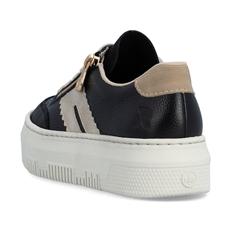 Rieker Platform Trainer With Lace And Zip M1912-00 BLACK