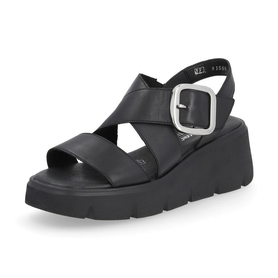 Rieker R-Evolution Chunky Wedge Sandal W1550-00 BLACK