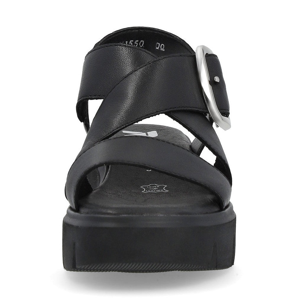 Rieker R-Evolution Chunky Wedge Sandal W1550-00 BLACK