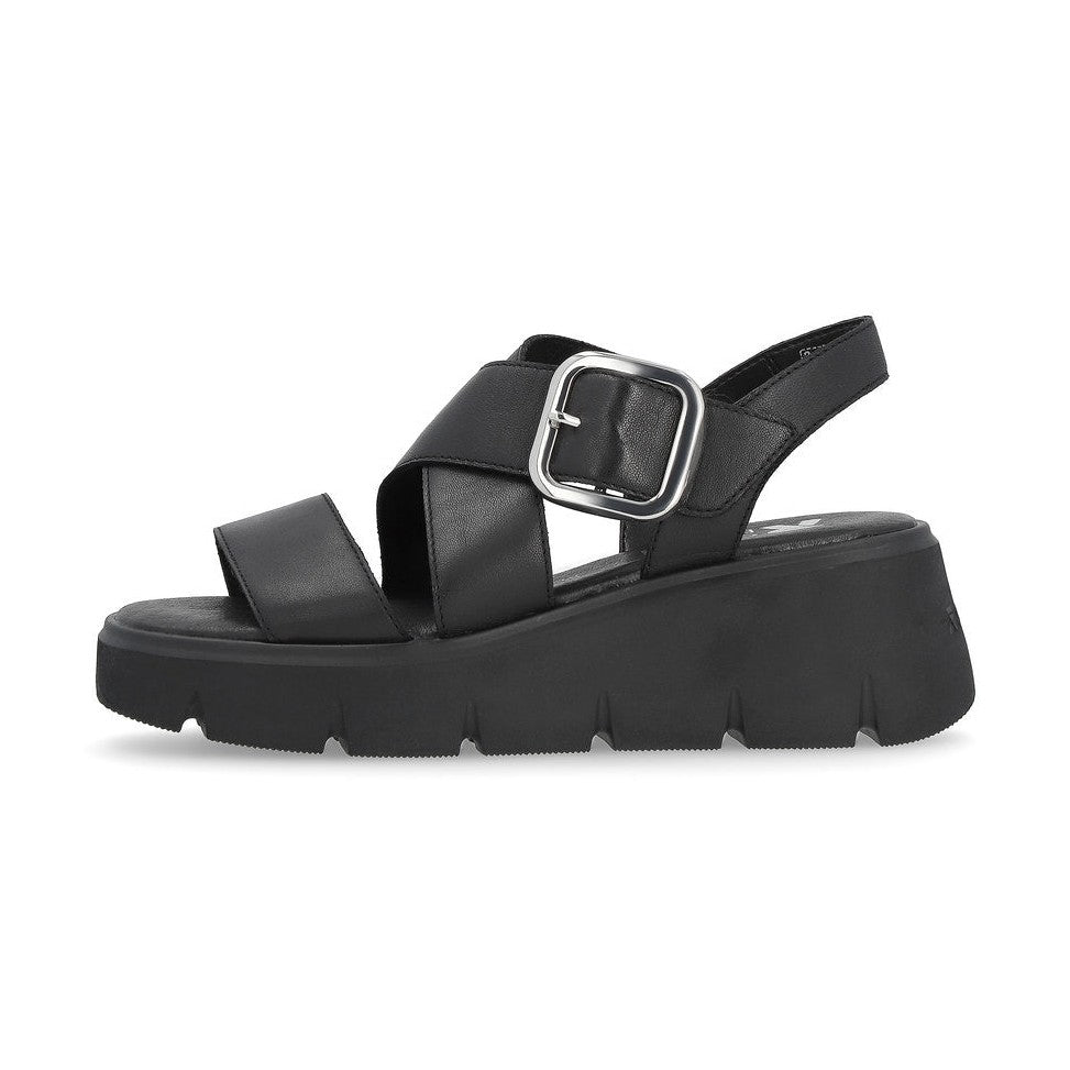 Rieker R-Evolution Chunky Wedge Sandal W1550-00 BLACK