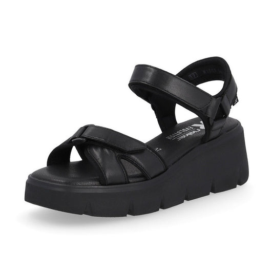 Rieker R-Evolution Chunky Wedge Sandal W1552-00 BLACK