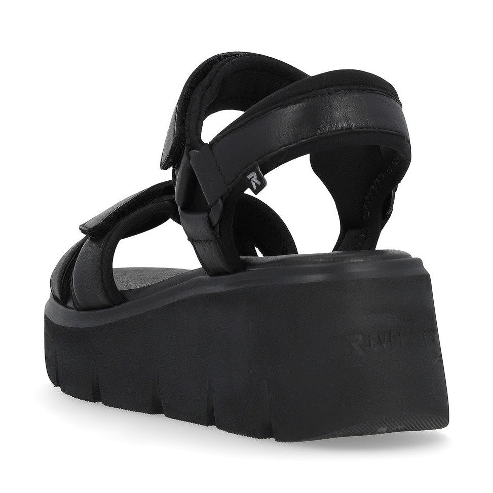 Rieker R-Evolution Chunky Wedge Sandal W1552-00 BLACK
