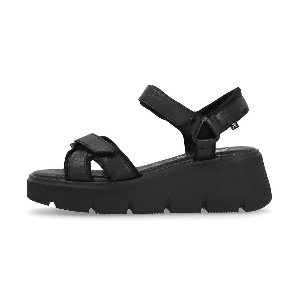 Rieker R-Evolution Chunky Wedge Sandal W1552-00 BLACK