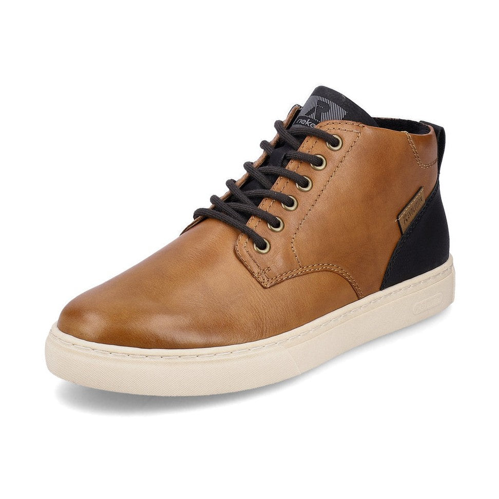 Rieker R'evolution Men's Ankle boot with lace and zip in BROWN Leather U0762-24
