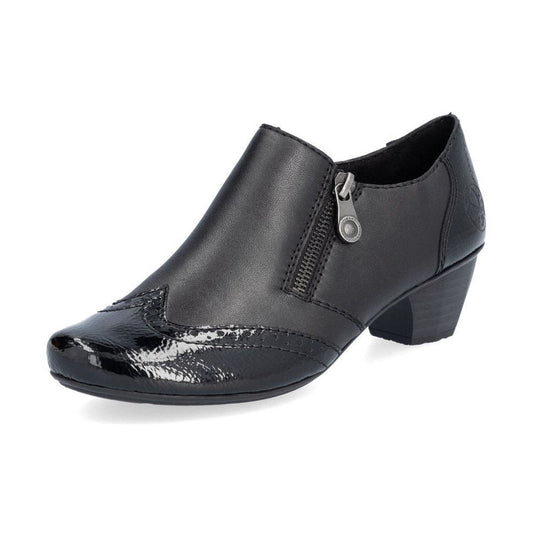 Rieker SHOE 41757 BLACK Ladies trouser shoe with zip BLACK 41757-00