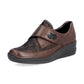 Rieker Shoe 487C0-25 BROWN Touch Fastening Shoe with Stretch panels