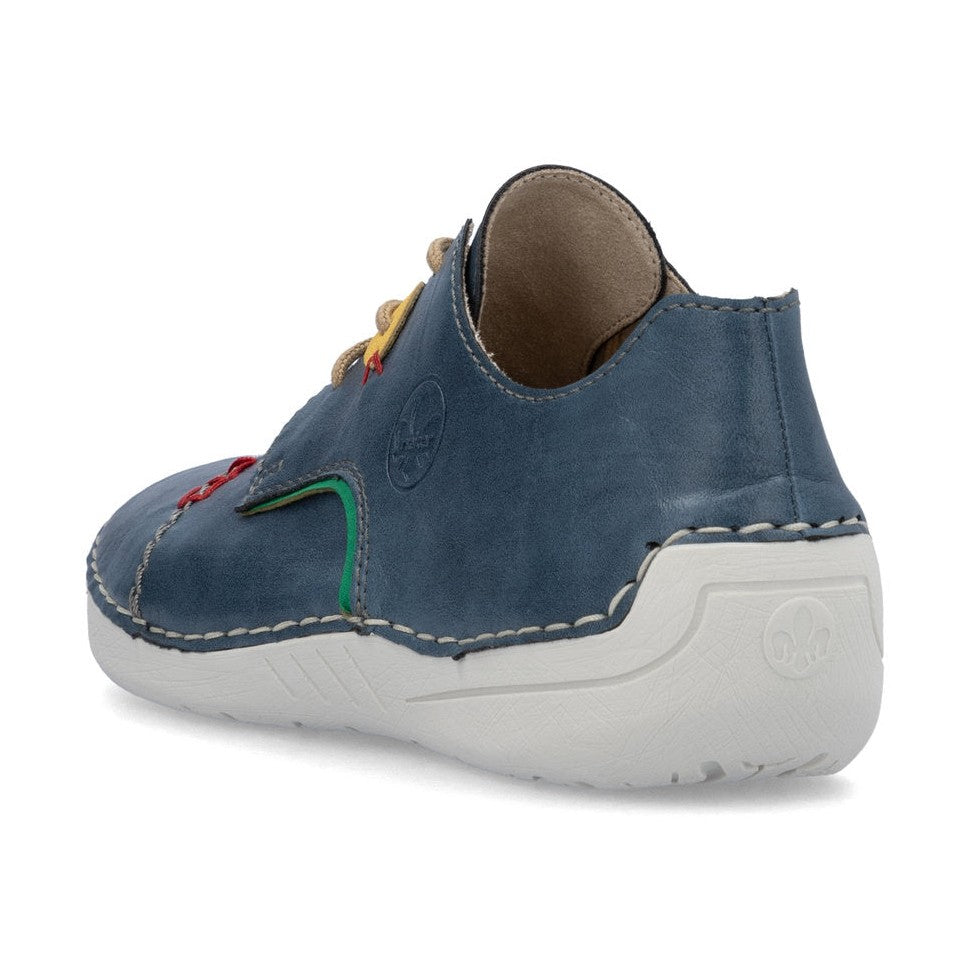 Rieker Shoe- Casual Flat Shoe BLUE 52528-14