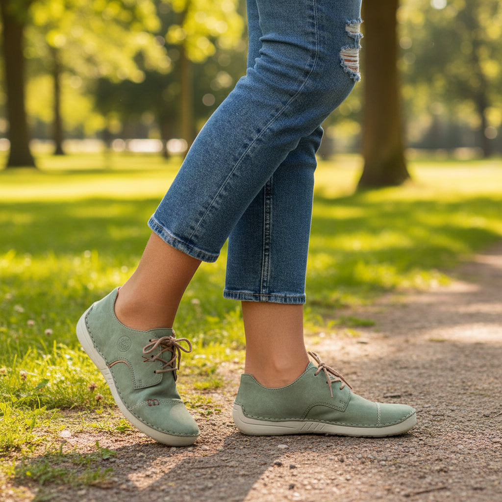 Rieker Shoe- Casual Flat Shoe GREEN 52528-52