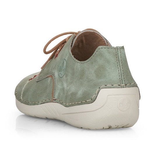Rieker Shoe- Casual Flat Shoe GREEN 52528-52