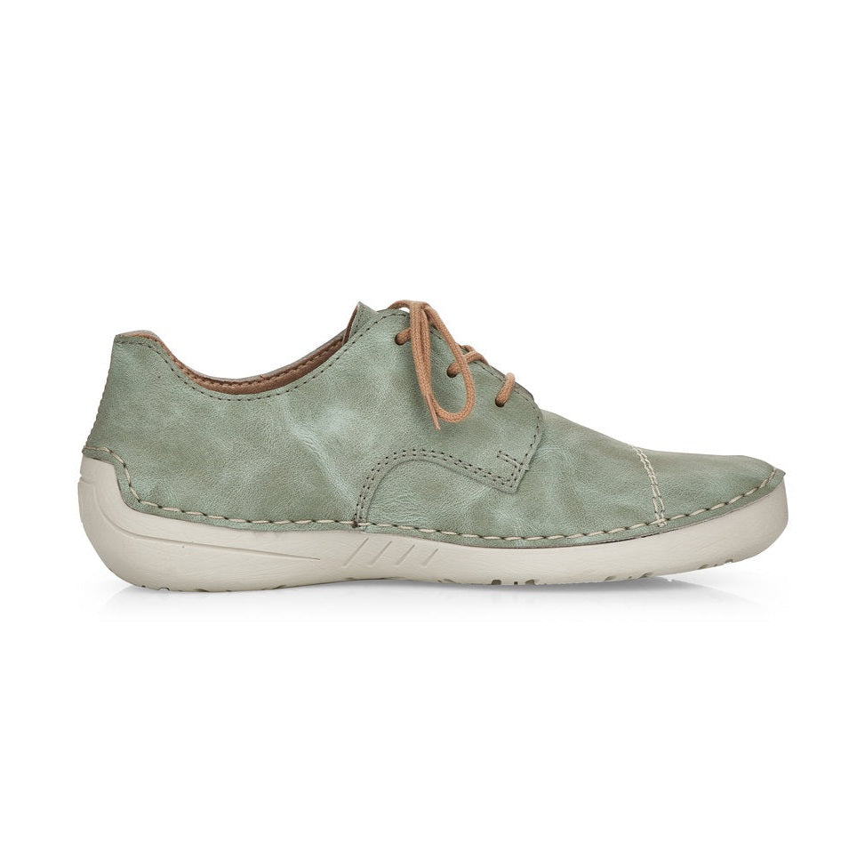Rieker Shoe- Casual Flat Shoe GREEN 52528-52
