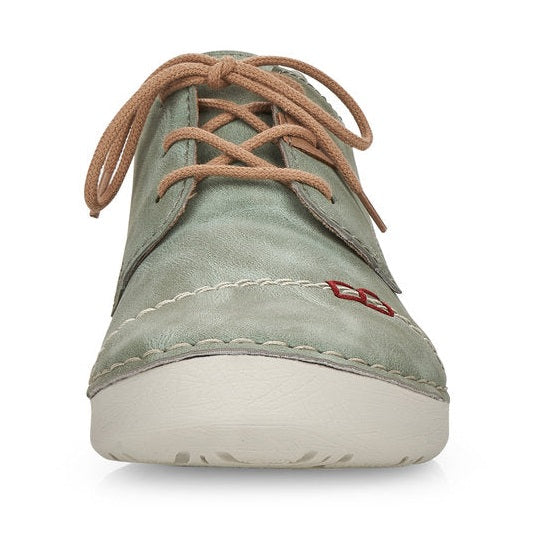 Rieker Shoe- Casual Flat Shoe GREEN 52528-52