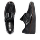 Rieker Shoe487C0-00 BLACK Touch Fastening Shoe with Stretch panels 487C0-00