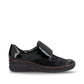 Rieker Shoe487C0-00 BLACK Touch Fastening Shoe with Stretch panels 487C0-00