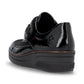 Rieker Shoe487C0-00 BLACK Touch Fastening Shoe with Stretch panels 487C0-00