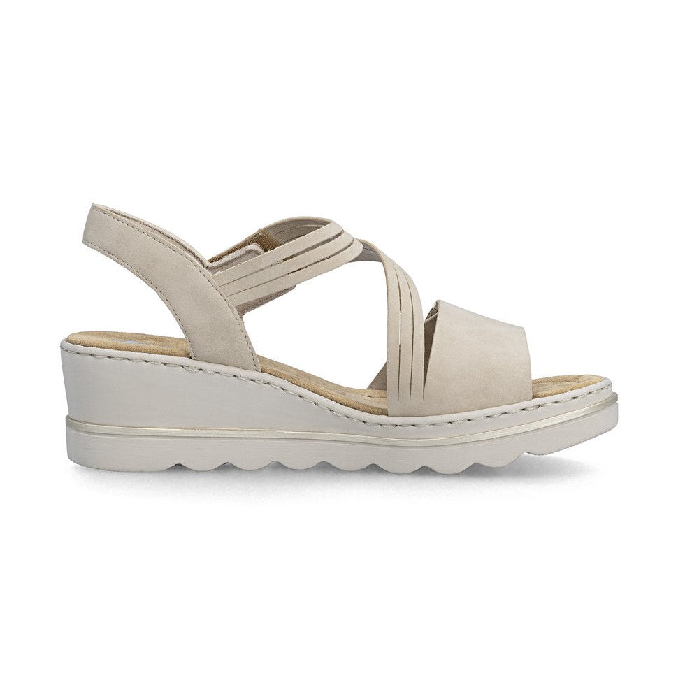 Rieker Smart Casual Wedge Sandal 67410-62 BEIGE 67410-62