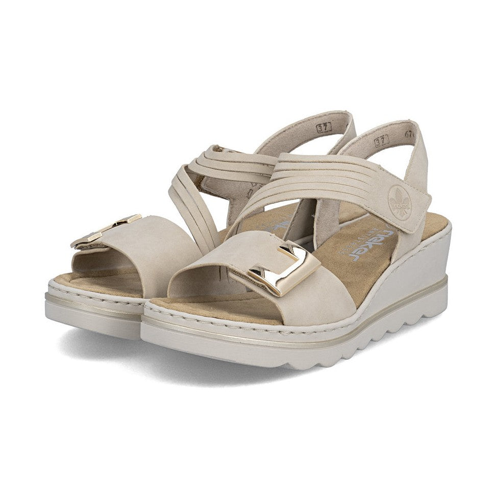 Rieker Smart Casual Wedge Sandal 67410-62 BEIGE 67410-62