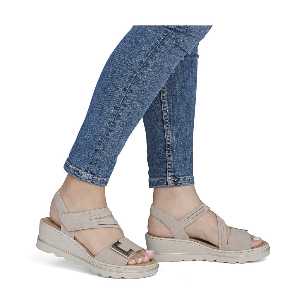 Rieker Smart Casual Wedge Sandal 67410-62 BEIGE 67410-62