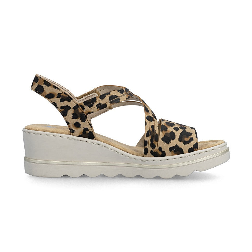 Rieker Smart Casual Wedge Sandal 67410-90 LEOPARD 67410-90