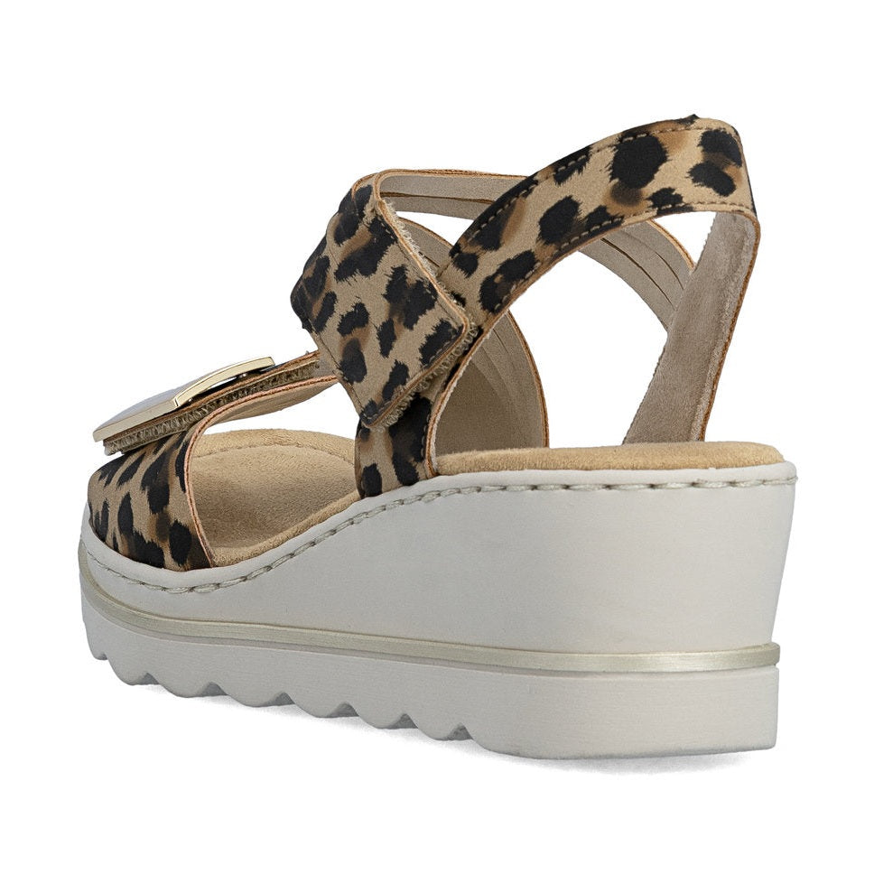 Rieker Smart Casual Wedge Sandal 67410-90 LEOPARD 67410-90