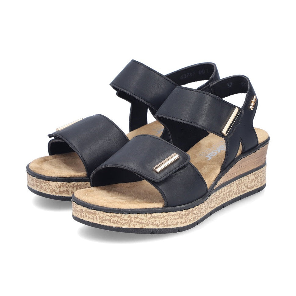 Rieker Smart Wedge Sandal 63781-00 BLACK