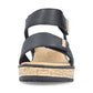 Rieker Smart Wedge Sandal 63781-00 BLACK