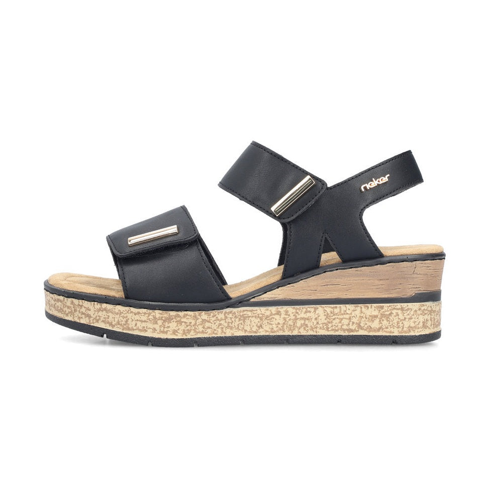 Rieker Smart Wedge Sandal 63781-00 BLACK