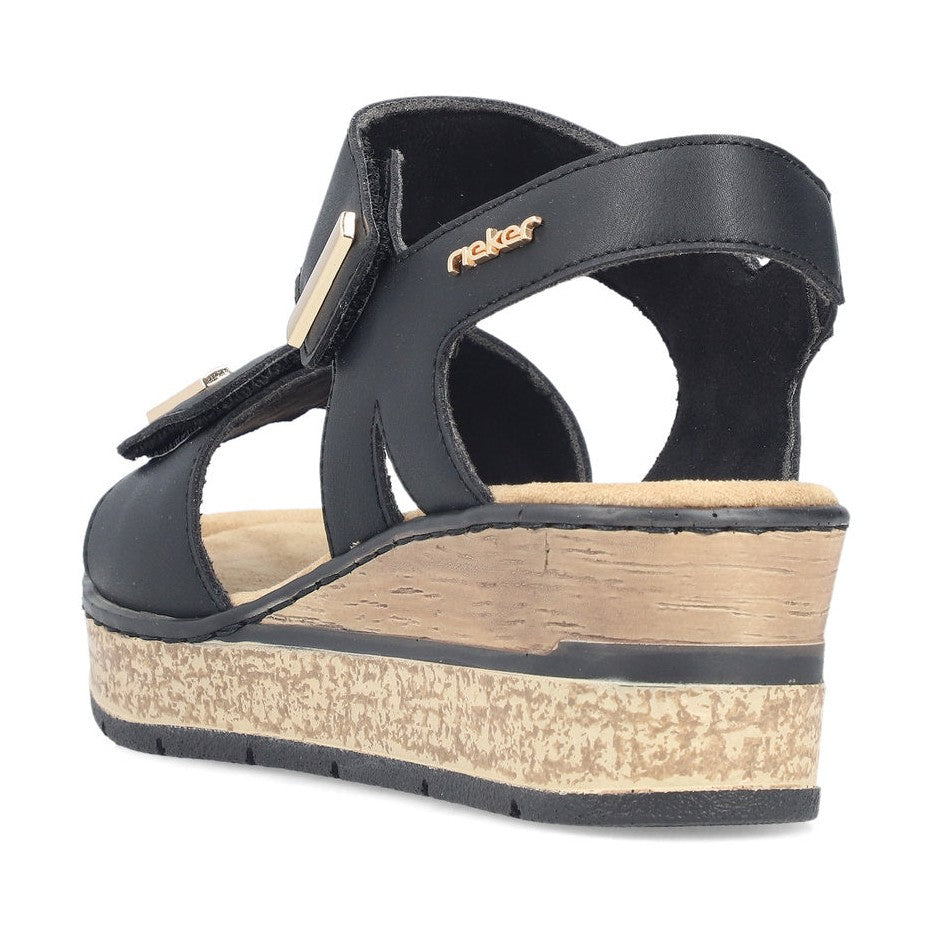 Rieker Smart Wedge Sandal 63781-00 BLACK