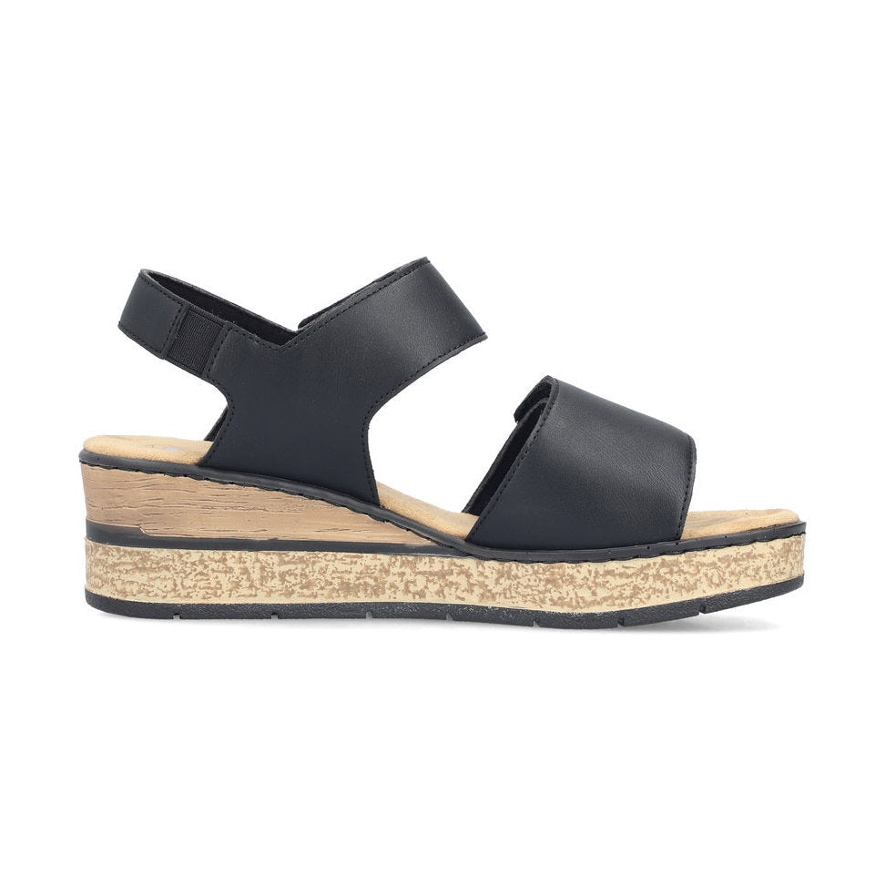 Rieker Smart Wedge Sandal 63781-00 BLACK