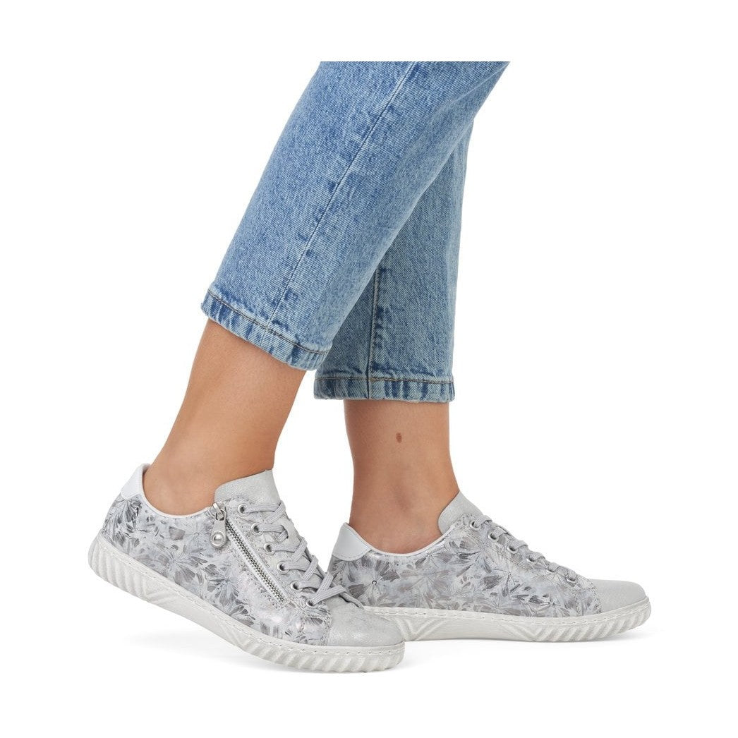 Rieker Trainer N0900-90 SILVER Print Sneakers