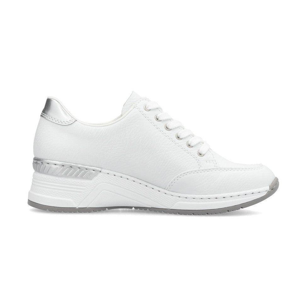 Rieker Trainer N4322-80 Smart Wide Fitting Wedge Trainer WHITE N4322-80