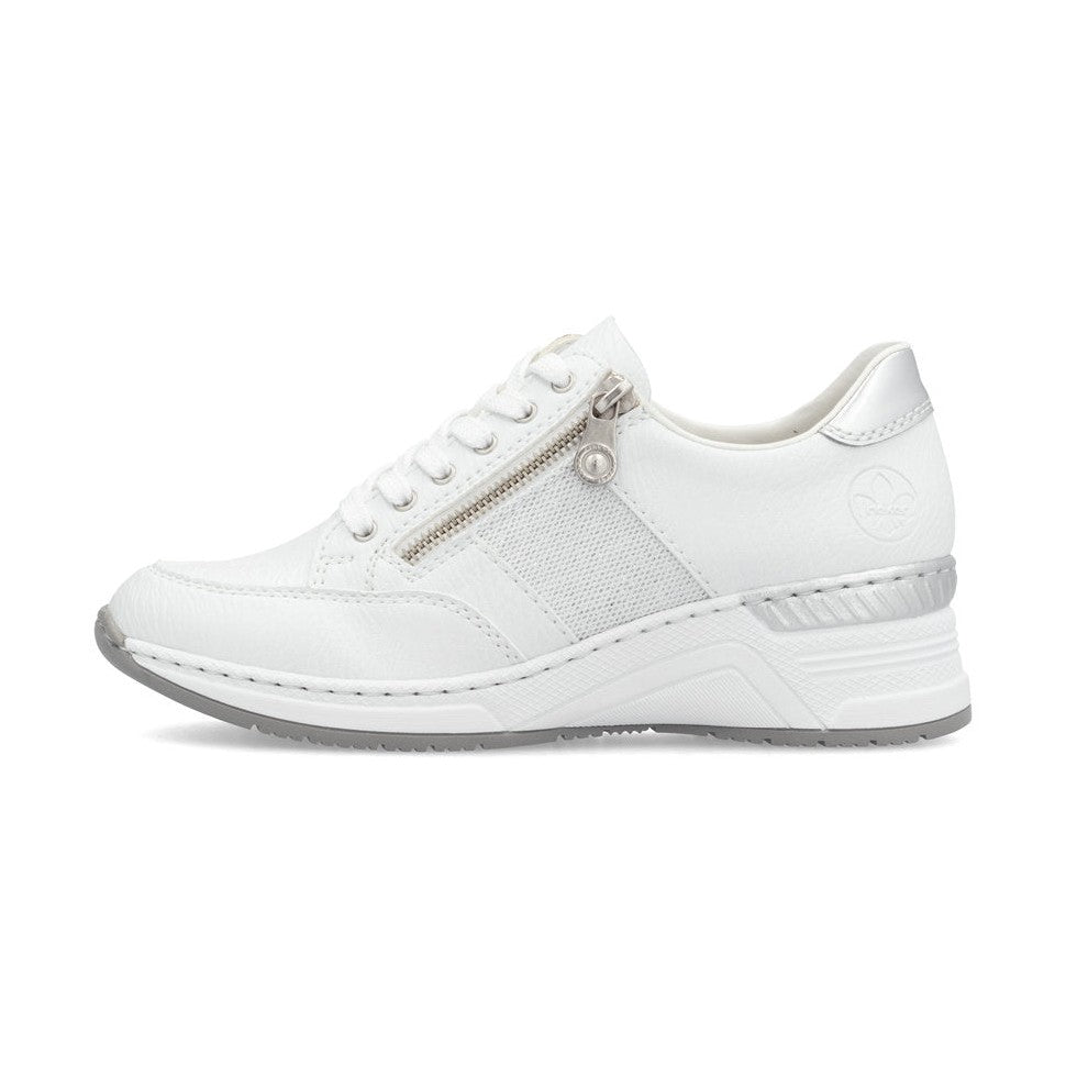 Rieker Trainer N4322-80 Smart Wide Fitting Wedge Trainer WHITE N4322-80