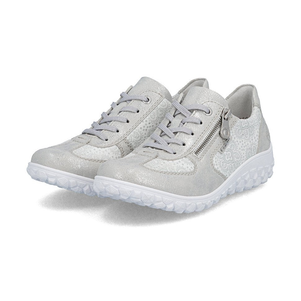 Rieker Trainer with lace and zip 59501-90 GREY